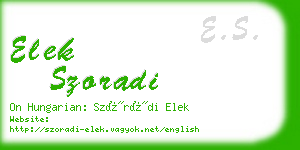 elek szoradi business card